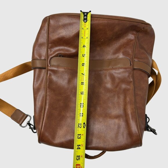 Unisex Cheruty Brown Faux Leather Backpack- Adjustable Straps Zipper Closures - Picture 8 of 10